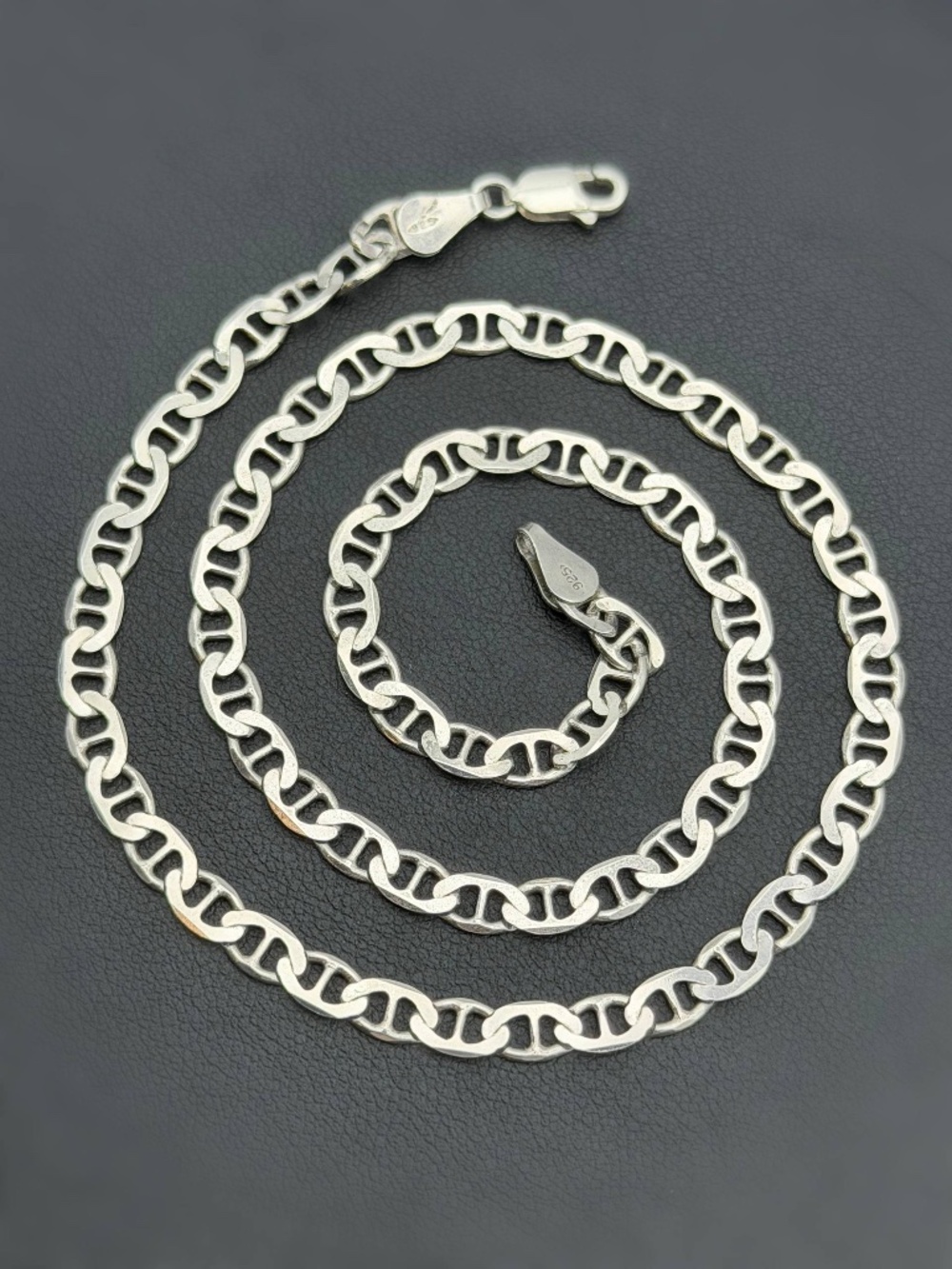Italy 925 Sterling Silver Mariner Link Chain Unisex Necklace 16” 5mm